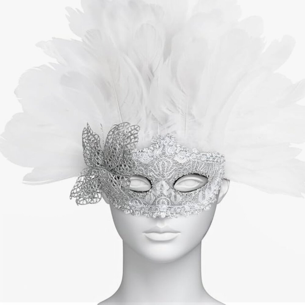 Feather Masquerade Mask - Picture 5 of 7